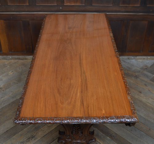 CARVED VICTORIAN PADAUK LIBRARY TABLE - ADDITIONAL PHOTO 11