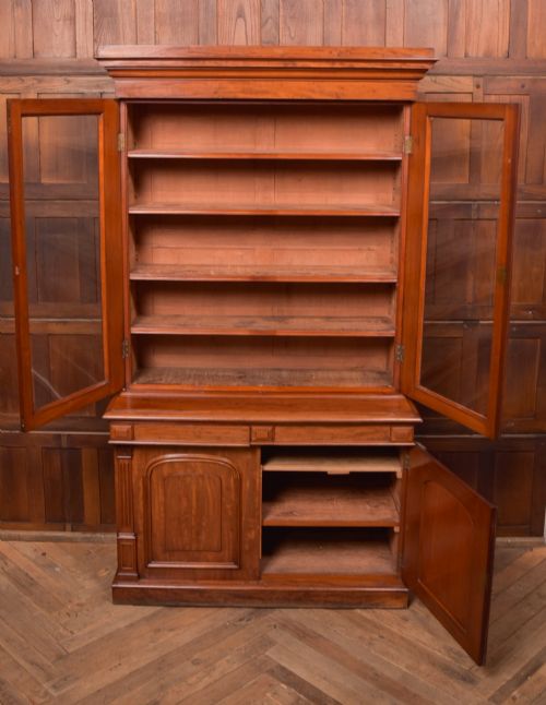 VICTORIAN MAHOGANY BOOKCASE WITH GLAZED TOP - ADDITIONAL PHOTO 2