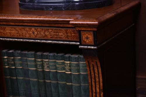 VICTORIAN AMBOYNA EBONIZED OPEN BOOKCASE - ADDITIONAL PHOTO 1