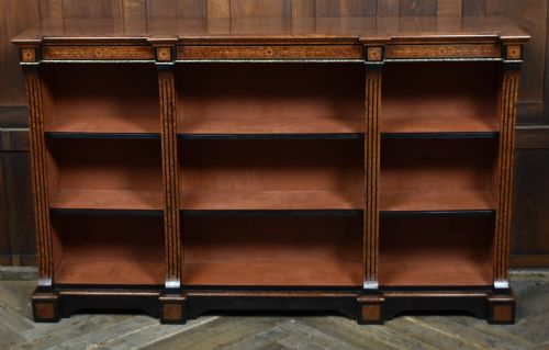 VICTORIAN AMBOYNA EBONIZED OPEN BOOKCASE - ADDITIONAL PHOTO 2