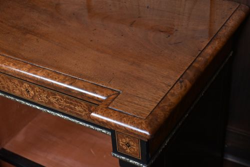VICTORIAN AMBOYNA EBONIZED OPEN BOOKCASE - ADDITIONAL PHOTO 9