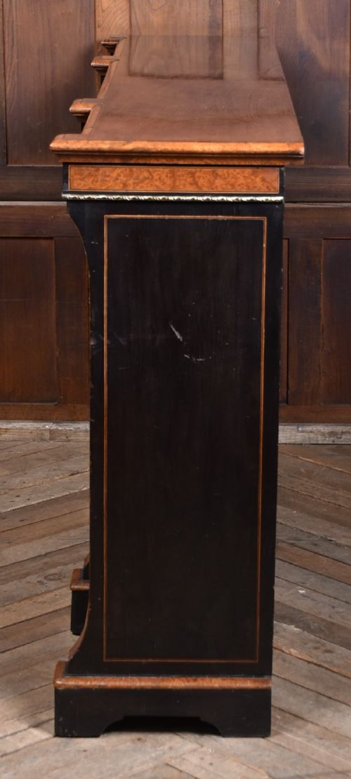 VICTORIAN AMBOYNA EBONIZED OPEN BOOKCASE - ADDITIONAL PHOTO 13