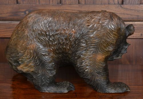 JAPANESE CARVED WOODEN BEAR - ADDITIONAL PHOTO 3