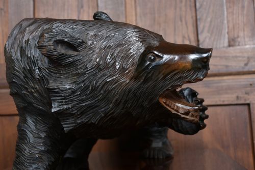 JAPANESE CARVED WOODEN BEAR - ADDITIONAL PHOTO 6