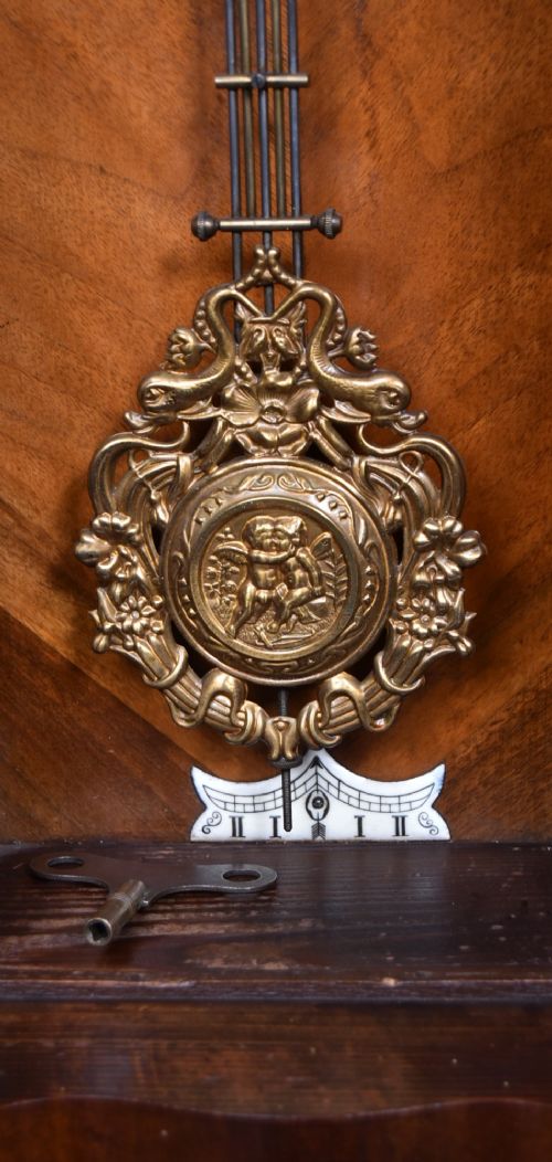 GERMAN WALNUT WALL CLOCK - ADDITIONAL PHOTO 5