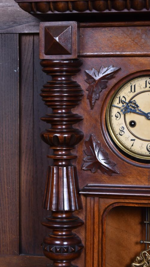 GERMAN WALNUT WALL CLOCK - ADDITIONAL PHOTO 7