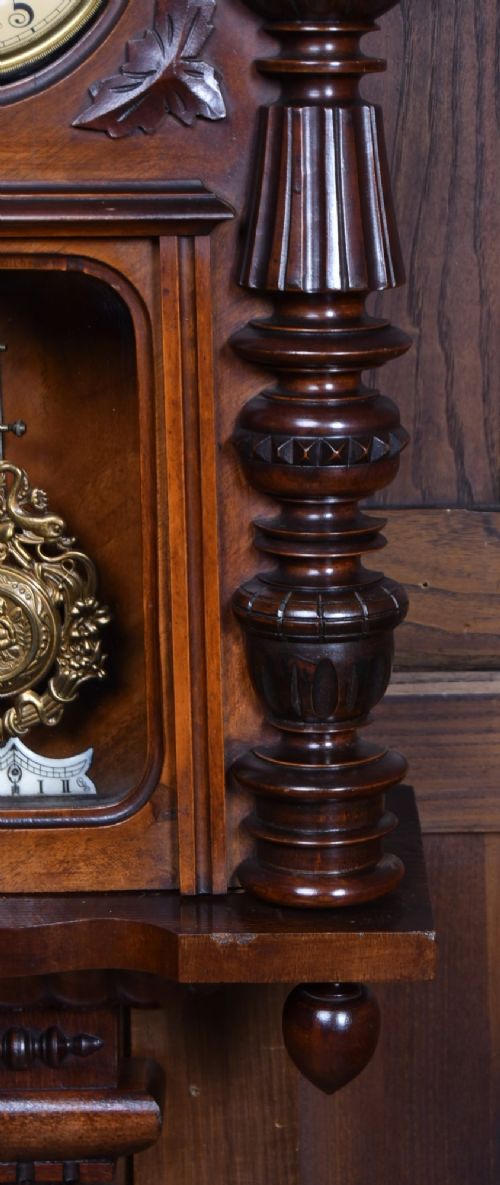 GERMAN WALNUT WALL CLOCK - ADDITIONAL PHOTO 9