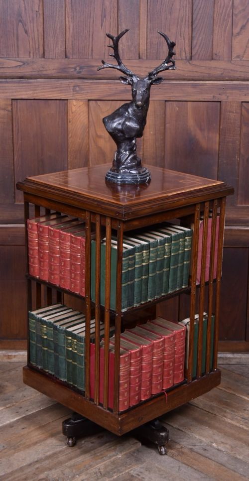 EDWARDIAN MAHOGANY REVOLVING BOOKCASE - ADDITIONAL PHOTO 1