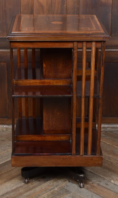 EDWARDIAN MAHOGANY REVOLVING BOOKCASE - ADDITIONAL PHOTO 4