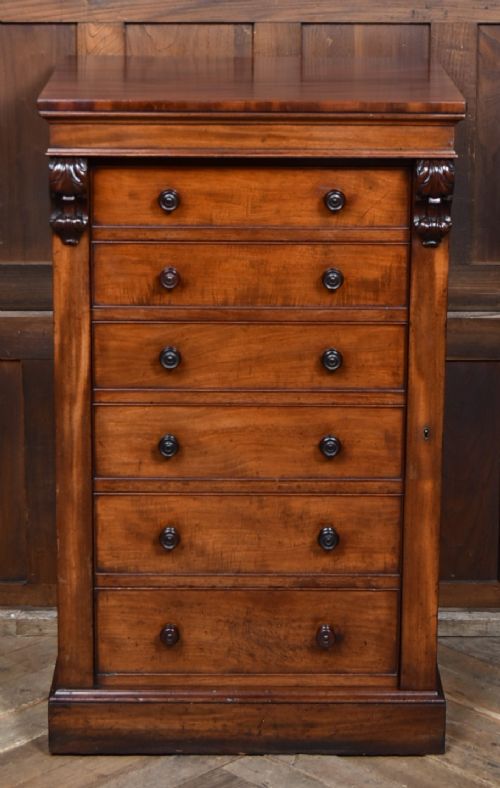 VICTORIAN MAHOGANY WELLINGTON CHEST - ADDITIONAL PHOTO 1