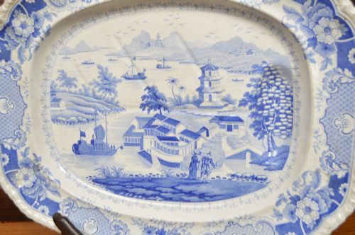 BLUE WHITE TRANSFERWARE CHARGER INDIA TEMPLE JWR - ADDITIONAL PHOTO 4