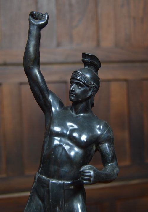 PAIR OF SPELTER ROMAN FIGURES - ADDITIONAL PHOTO 2