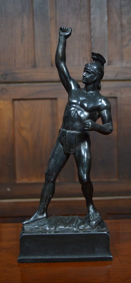 PAIR OF SPELTER ROMAN FIGURES - ADDITIONAL PHOTO 5