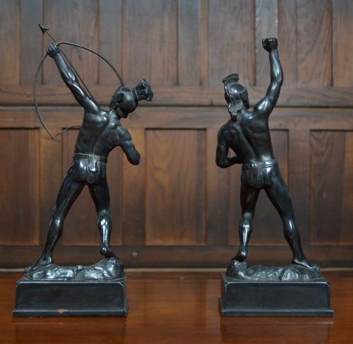PAIR OF SPELTER ROMAN FIGURES - ADDITIONAL PHOTO 7