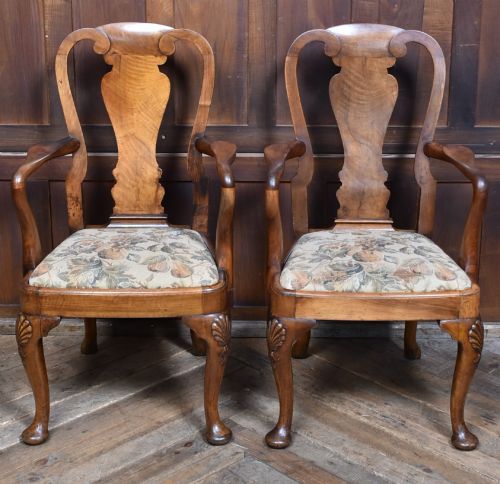 PAIR OF VICTORIAN WALNUT ARMCHAIRS - ADDITIONAL PHOTO 5