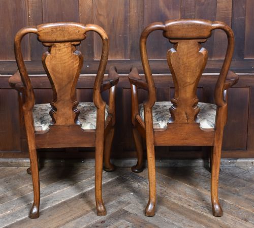 PAIR OF VICTORIAN WALNUT ARMCHAIRS - ADDITIONAL PHOTO 7