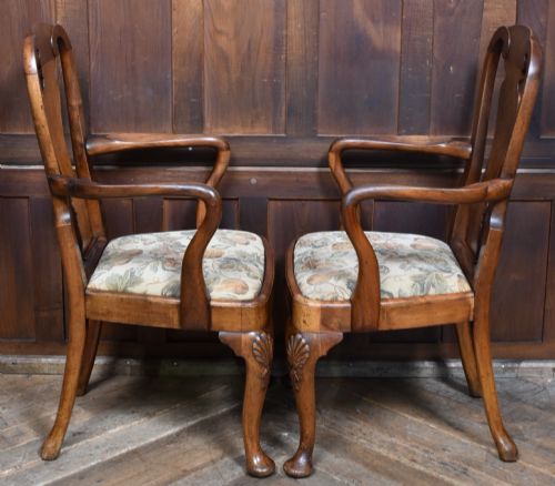 PAIR OF VICTORIAN WALNUT ARMCHAIRS - ADDITIONAL PHOTO 8