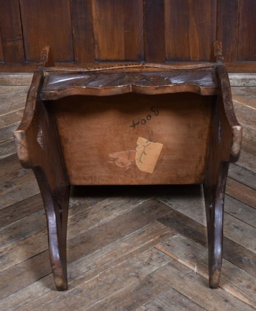 WALNUT FLORAL CARVED CHAIR ATTRIBUTED TO LIBERTY CO - ADDITIONAL PHOTO 9