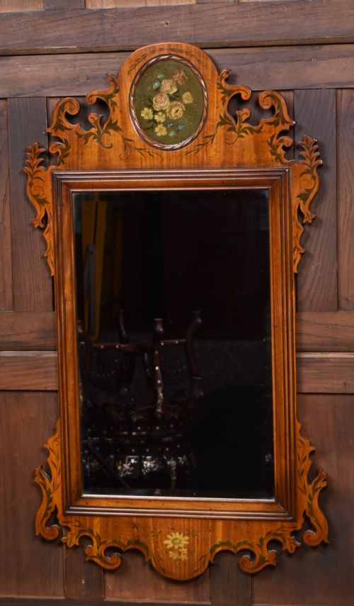 EDWARDIAN WALNUT WALL MIRROR