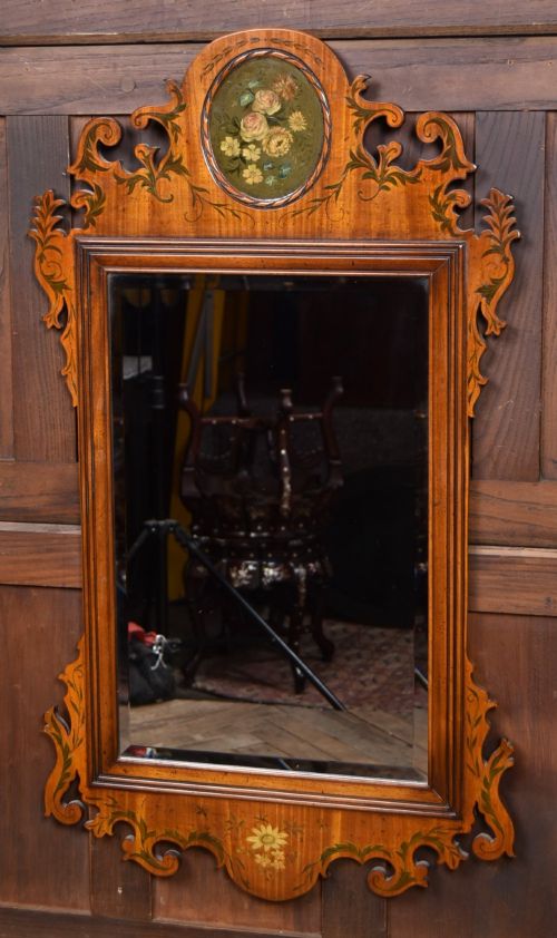 EDWARDIAN WALNUT WALL MIRROR - ADDITIONAL PHOTO 1