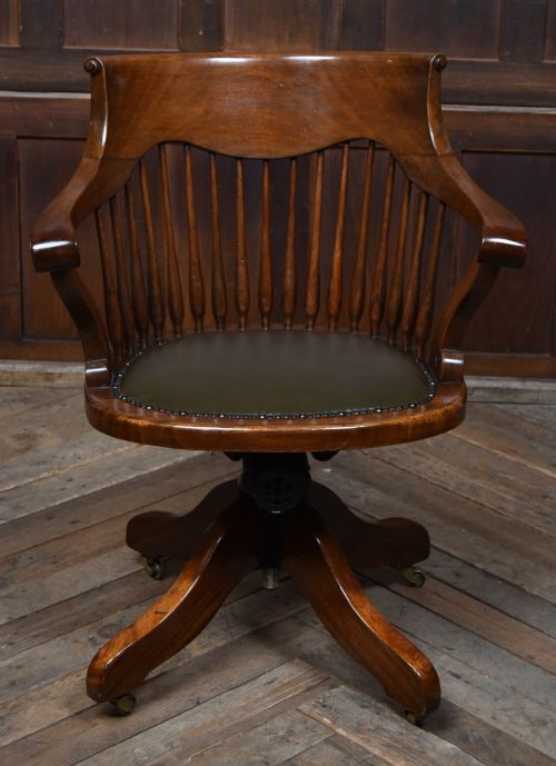 EDWARDIAN MAHOGANY SWIVEL DESK CHAIR - ADDITIONAL PHOTO 8