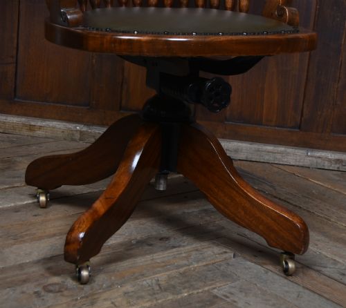 EDWARDIAN MAHOGANY SWIVEL DESK CHAIR - ADDITIONAL PHOTO 9