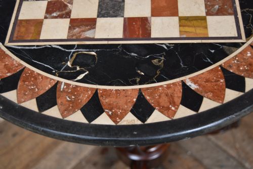 PIETRA DURA MARBLEINLAID PEDESTAL TABLE - ADDITIONAL PHOTO 2