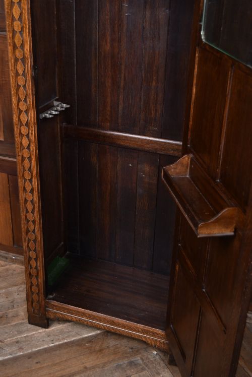 CARVED OAK EDWARDIAN HALL ROBE - ADDITIONAL PHOTO 6
