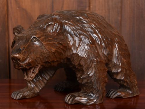 Hand‑carved Japanese Bear Sculpture