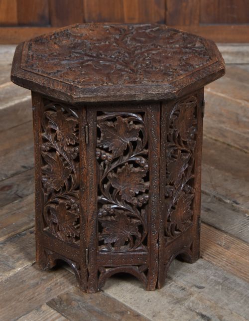 Eastern Carved Hardwood Folding Table