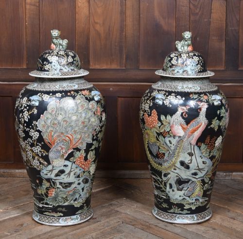Pair of Chinese Palace Floor Jars