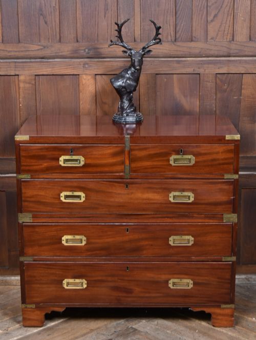 19th‑century Mahogany Campaign Chest
