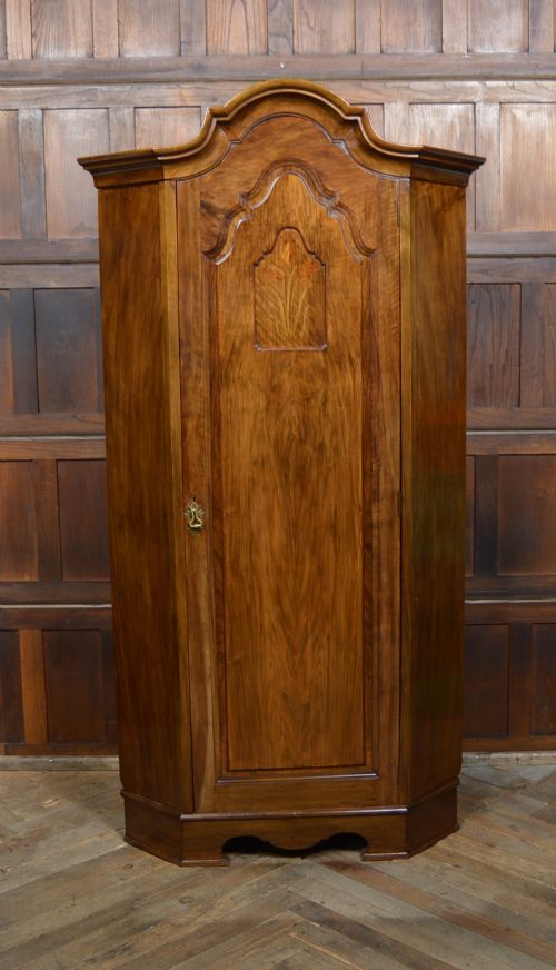 Art Nouveau Walnut Corner Robe