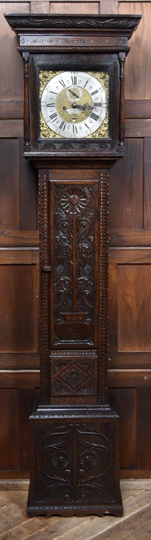 Oak Longcase/ Grandfather Clock Signed Jn° Smith, Macclesfd