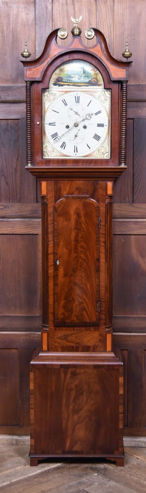 Scottish Mahogany Longcase Clock Signed D. Straiton, Montrose.