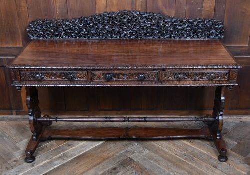 Padouk Carved Side Table