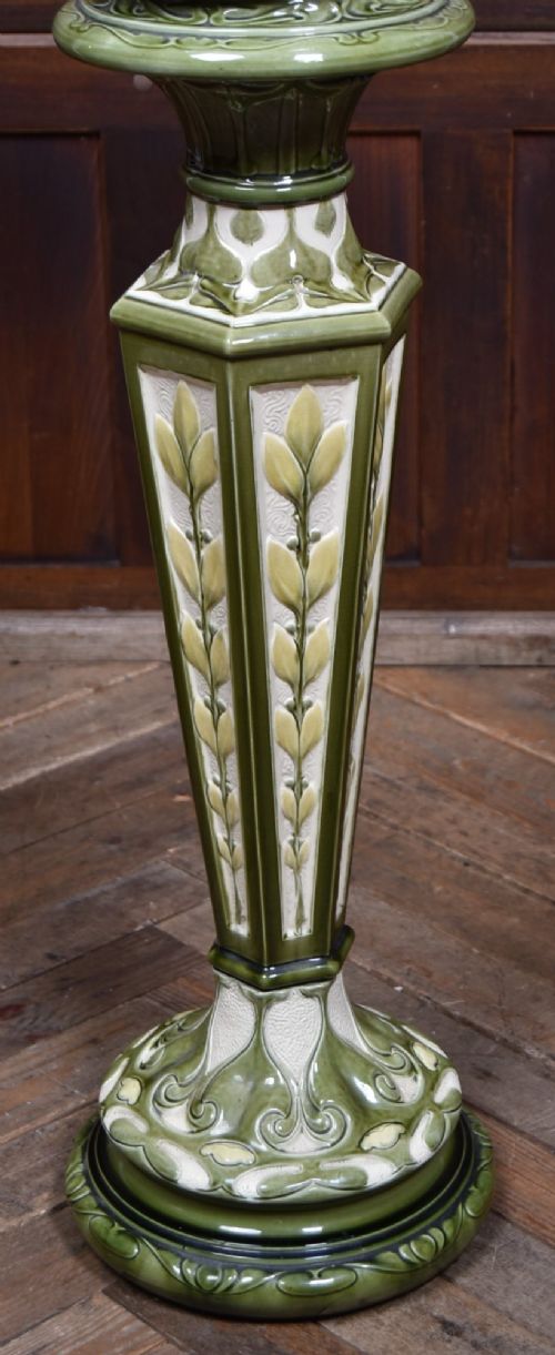 Art Nouveau Majolica Jardinière and Pedestal View III