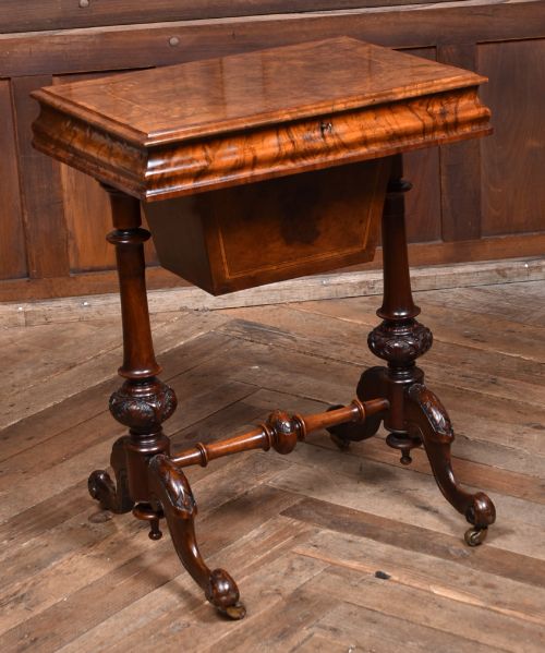 Victorian Walnut  Works Table