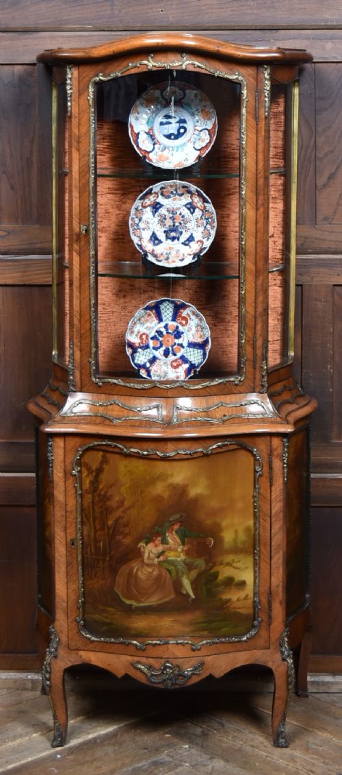 French Walnut Vitrine Cabinet