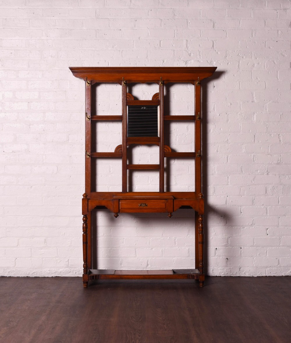 Oak aesthetic movement hall stand 