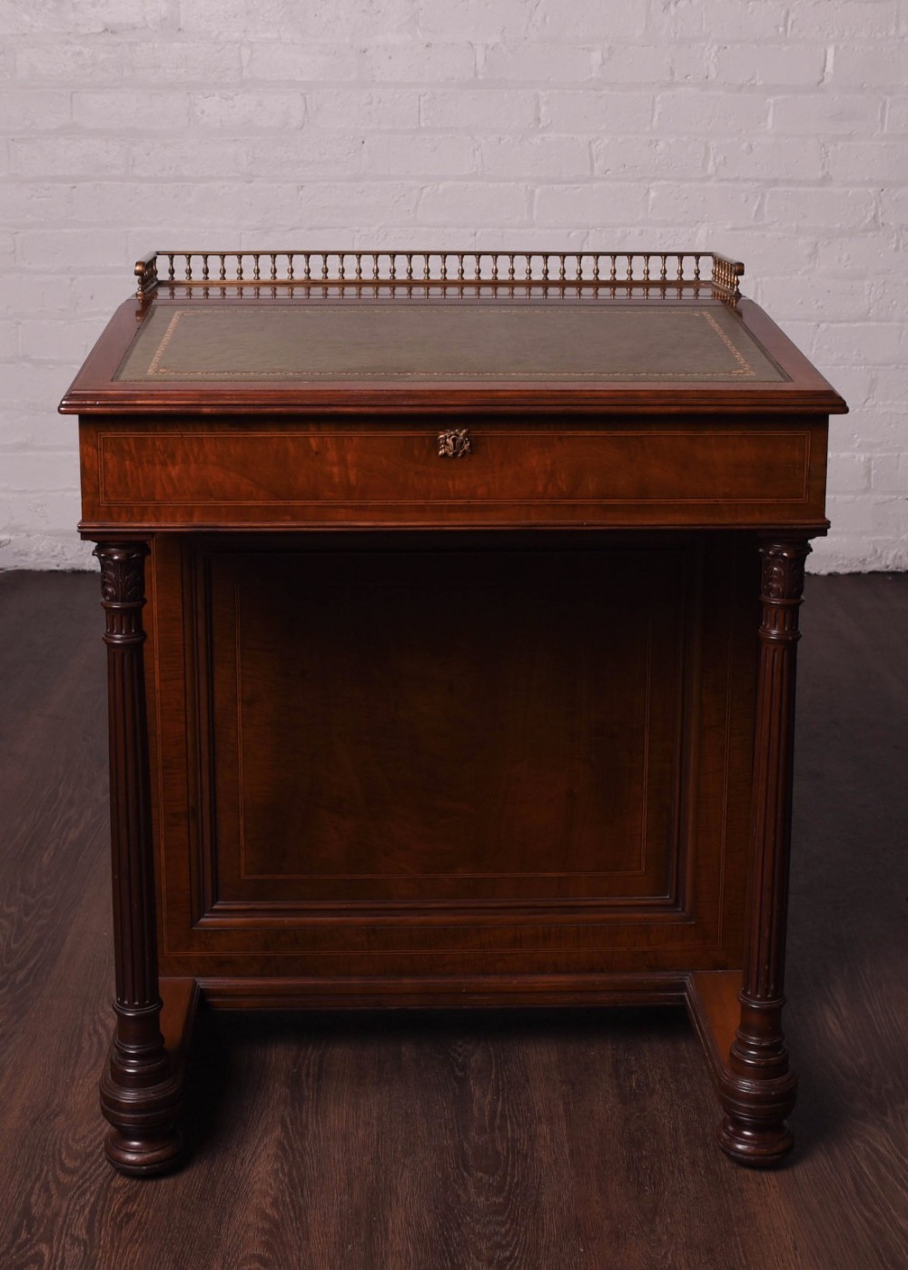 Scottish Mahogany inlaid davenport desk by Morrison of Edinburgh