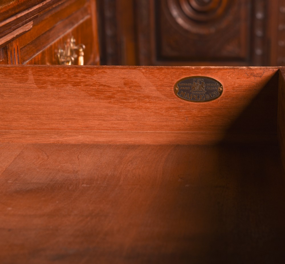 Stunning mahogany roll top desk by maple and co london  View IV