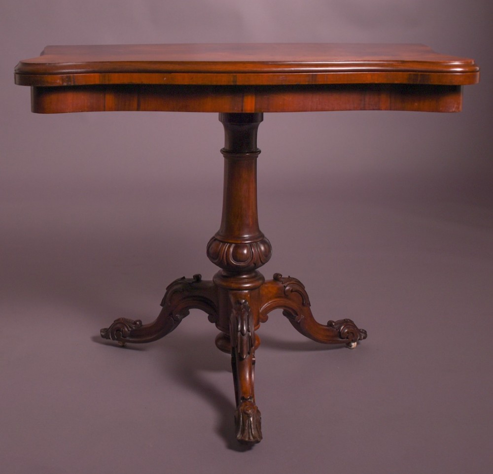 Victorian rosewood fold over card table 