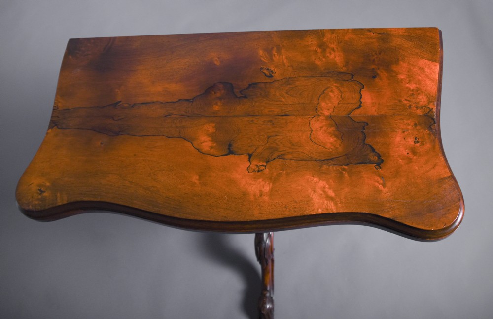 Victorian rosewood fold over card table  View II