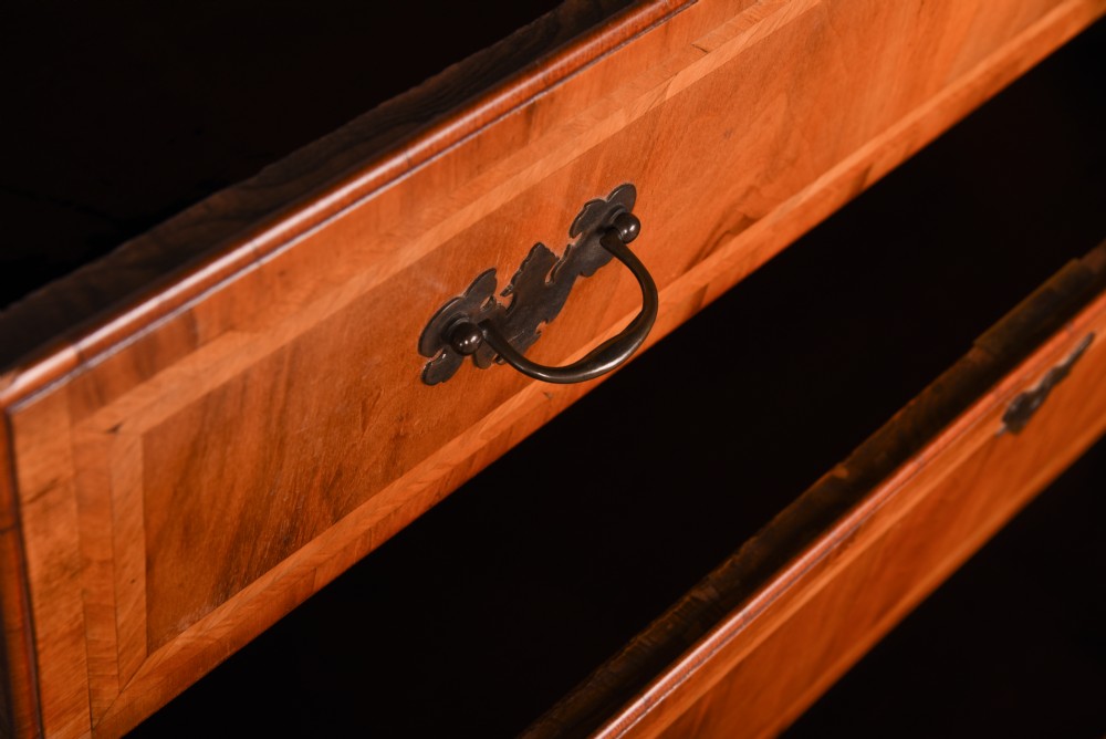 Figured Walnut 3 drawer chest of drawers  View IV
