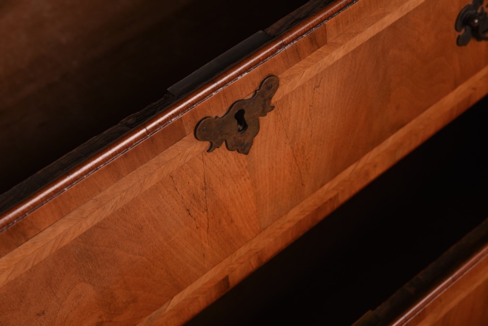 Figured Walnut 3 drawer chest of drawers  View V