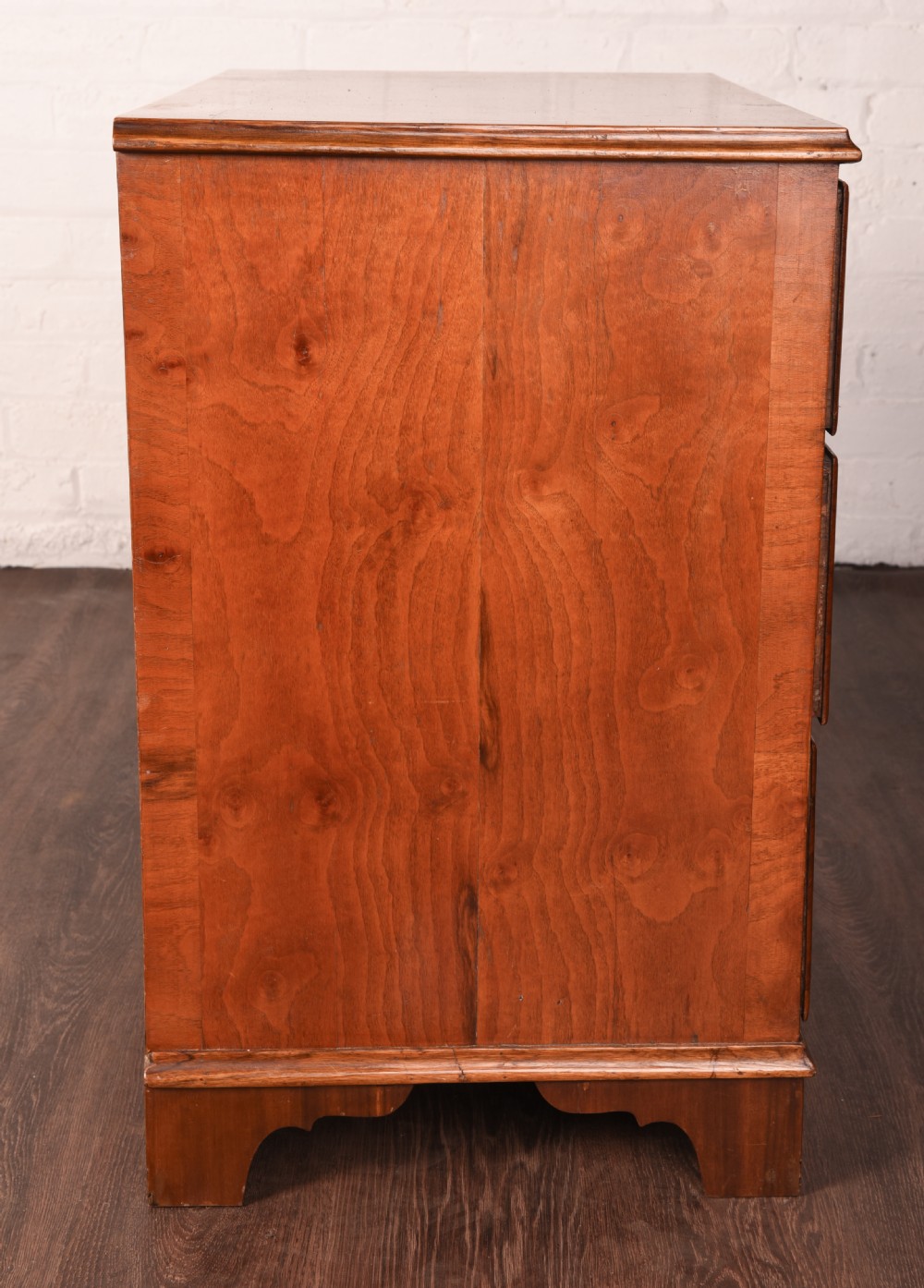 Figured Walnut 3 drawer chest of drawers  View VIII