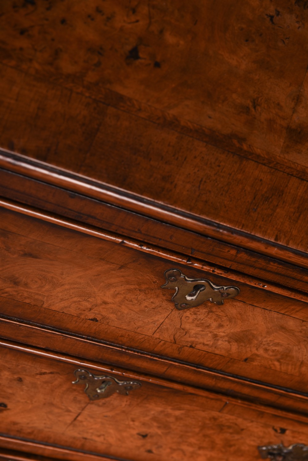  small antique Walnut writing bureau  View V
