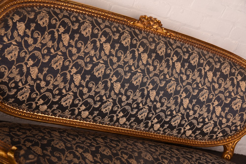 19th century 5 piece carved gilt wood salon suite  View IV