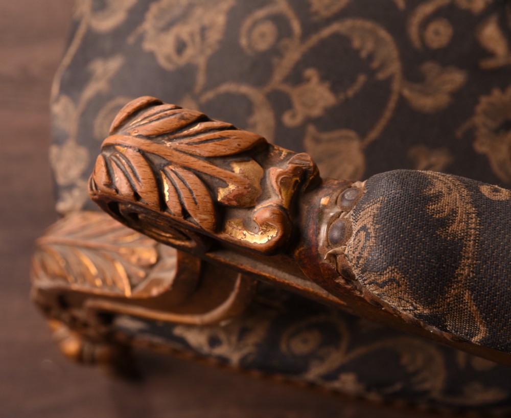 19th century 5 piece carved gilt wood salon suite  View VI